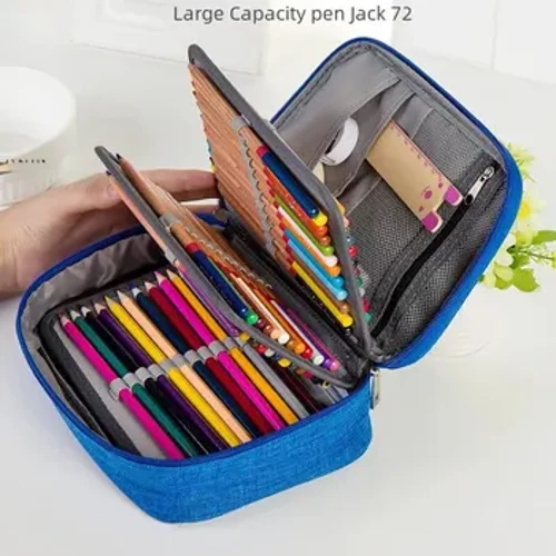 Водостойкая сумка-карандаш Amazon, 72 цвета, 120 отверстий, большая вместимость, съемная сумка для рисования карандашом, коробка для канцелярских принадлежностей