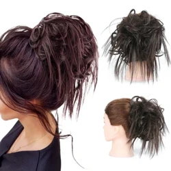Synthetig Blêr Gwallt Bun Gwallt Darn Scrunchy Merched Chignon Donut Gwallt Estyniad Ar gyfer Merched Merched Gwallt Affeithwyr