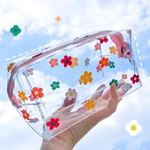 Kawaii Kotak Pensil Transparan Kapasitas Besar Kotak Pena Tas Kosmetik Wanita Kembali Ke Sekolah Perlengkapan Kantor Lucu Alat Tulis