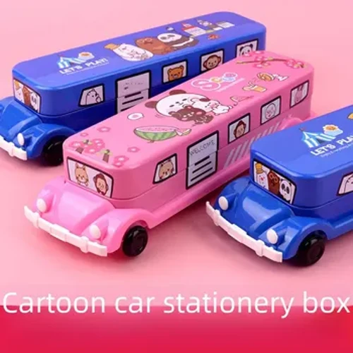Malaking Kapasidad na Metal Pencil Case Disenyo ng Kotse Stationery Storage Box Para sa mga Mag-aaral sa Primary School Mga Kagamitan sa Pag-aaral ng mga Bata