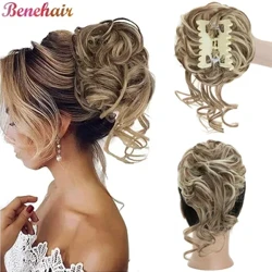 Benehair – Chignon synthétique à griffes pour femmes, postiche bouclée et moelleuse avec Clip en queue de cheval, Extensions de cheveux, faux postiches naturels 65g