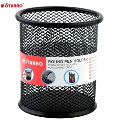 MOTARRO 1 Chiếc Bút Chì Bàn Làm Việc Văn Phòng Lưới Kim Loại Vuông Bút Tròn Nồi Cốc Đựng Người Tổ Chức Bền Bút Chì