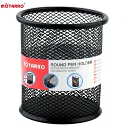 MOTARRO 1 pz portapenne scrivania da ufficio maglia metallica quadrato rotondo portapenne portapenne contenitore organizzatore astuccio durevole