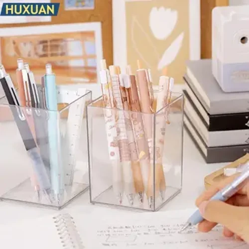 Transparenter Stifthalter aus Acryl, Aufbewahrungsröhre, Bleistifttopf, DIY, süßes Tischgeschenk, Schreibwaren, Büro-Gadgets, Make-up-Pinsel, Bleistifthalter