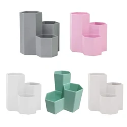 Hexagon Meja Pensil Pemegang Stand Makeup Brushes Pot Alat Tulis Kantor Aksesori Sorter untuk Rumah Sch W3JD