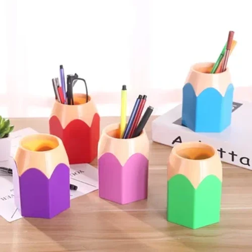 Vaso creativo per penna, matita, porta pennelli per trucco, cancelleria, scrivania, contenitore in plastica per organizer da scrivania, materiale scolastico per ufficio