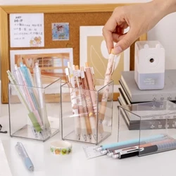 Stiftebehälter aus massivem Acryl, multifunktional, Schreibtisch, Make-up-Pinsel, Bleistifthalter, Behälter, Haushaltsbedarf, Stifte-Organizer, Stiftetopf