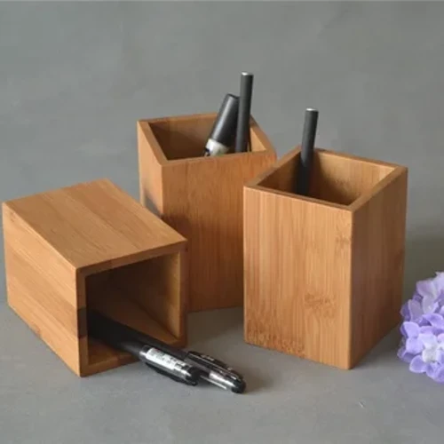 1PC Bambu Kayu Meja Pena Pensil Dudukan Berdiri Serbaguna Penggunaan Pensil Cangkir Pot Meja Organizer Aksesoris Kantor