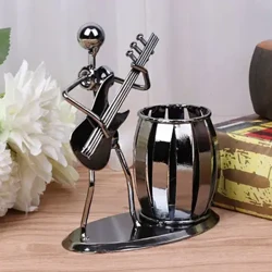 Creative Metal Music Player Hudebník Držák na tužku Stolní úložiště Organizér Kartáč Pot Ornament Dárky