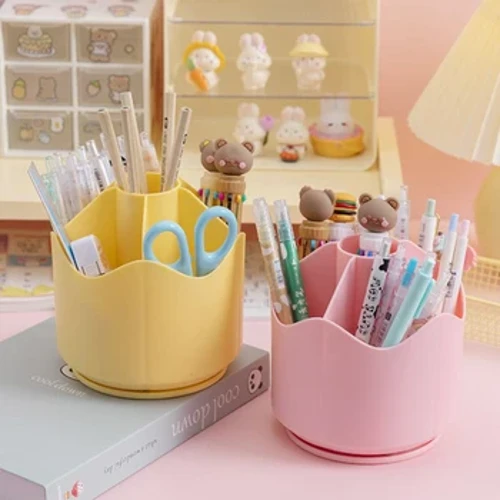 Pennhållare med stor kapacitet Roterande brevpapper Organizer Penna Pen Pot Desktop Organizer Penna Cup Pot för hemmakontor