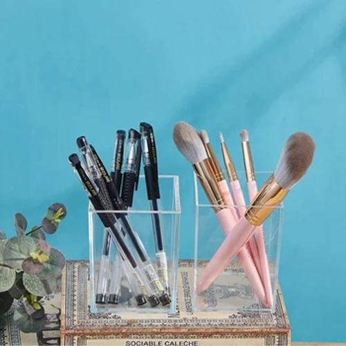 Transparenter Acryl-Stiftehalter, Aufbewahrungsröhre, Bleistifttopf, DIY, süßes Tischgeschenk, Schreibwaren, Büro-Gadgets, Make-up-Pinsel, Bleistifthalter