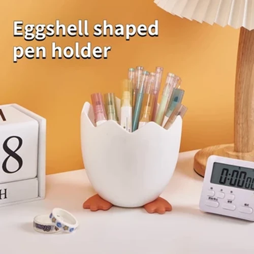 Kawaii Hình Vỏ Trứng Bút Bút Chì Nồi Bút Văn Phòng Phẩm Bình Chứa Bàn Sắp Xếp Đựng Mỹ Phẩm Bảo Quản Cọ Trang Điểm Xô