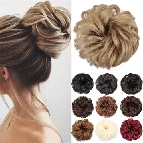 Sintetinių plaukų kuodelių perukas moterims su uodega plaukų priauginimui Scrunchie elastinga banga garbanotieji plaukeliai Scrunchie įvynioklis