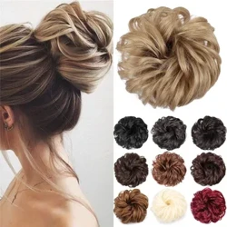 Synthetesch Hoer Bun Perruque Damen Ponytail Hoer Extensioun Scrunchie Elastesch Wave Curly Hoerpieces Scrunchie Wrap