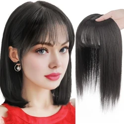 Synthetisch Haar Toppers Vrouwen Topper 9*12 cm Natuurlijk Steil Haar Clip In Pruiken Voor Vrouwen Haarstukje Met pony