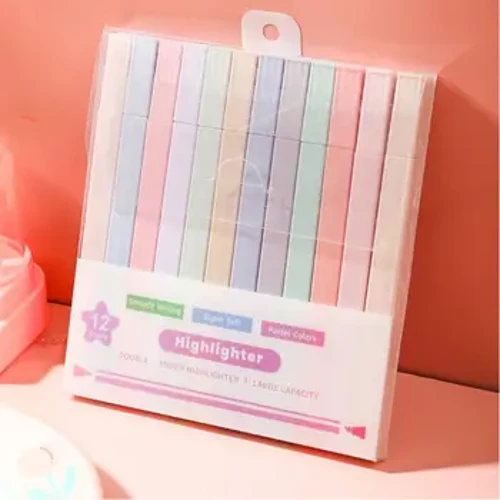 Fluoreszierende Textmarker Ästhetische doppelköpfige Pastell-Textmarker Schreibwaren Kawaii Farbige Marker Stifte