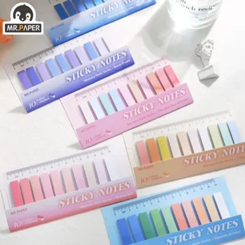 Jenap Kagyz ýönekeýligi Morandi Gradient Memo Pad Köp funksiýaly bellik bellikleri indeks stikerleri stasionar enjamlar 6 stil