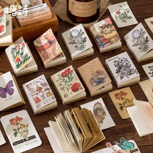 80 pcs/llyfr cyfres taflunydd Vintage Time papur Kraft Dyddiadur Pad Memo Llyfr Lloffion Llyfr Lloffion Addurnol Llyfr deunydd retro