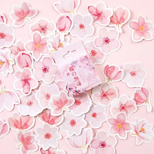 Mohamm Japanske kirsebærblomster Planlegger Blomsterdagbok Dekorpapir Små Kawaii-klistremerker Stasjonære Scrapbooking Journal