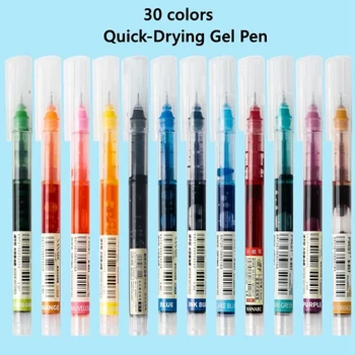 30 Màu Fastdry Bộ Bút Gel 0.5 Mm Đen Xanh Dương Trường Văn Phòng Thẳng Chất Lỏng Tháp Bóng Lăn Cổ Thụ Bút Cán Bút Bi Kawaii đứng Yên