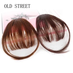 Fringe Bangs Syntetiskt hår Topper Extensions Clip In Brown False Hairpiece med tempel för kvinnor Short Styling Accessoarer