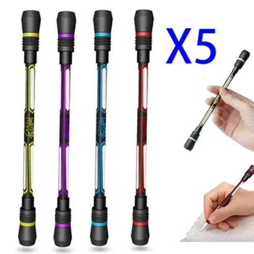 5/2Pcs Spinning Boligrafo Esku Spinner Estresa arintzeko Biratua irristagaitza aurkako idazketa Gel Boligrafo Geldiko Bulego Eskolako materiala