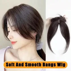 Clip In Natural Human Hair Bangs Fringe Hair Pieces Gitnang Bahagi Brazilian Extension Topper Para sa Babaeng Pagkalagas ng Buhok