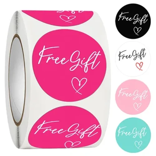 100-500 Stuks Gratis Geschenk Letters Etiketten Sticker Stationaire Leveringen Roze Dank U Sticker Voor Kleine Bedrijven Pakket kaart 1 Inch