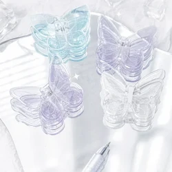 Agrafe acrilice transparente Clip pentru liant Fluture drăguț Clip stationar Notă Suport bilet Clemă Organizator Rechizite școlare