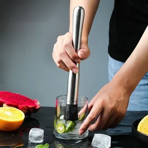 Bâton de mélange de vin en acier inoxydable Durable, agitateur à Cocktail, broyeur à glace, outil de bar à poignée confortable