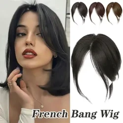 Pezzi di parrucca per le donne Capelli simulati sulla parte superiore della testa Frangia naturale e soffice a forma di otto Pezzi di capelli leggeri e sottili