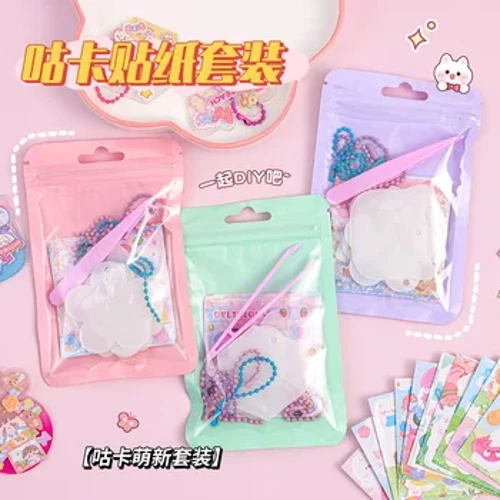 Guka Sticker Set Grosir Diy Gu Chuck Kartun Laser Sticker Cute Girl Heart Kids Sticker Stationary