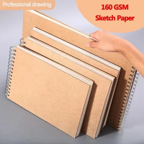 Art Sketchbook 160gsm 30 ark/60 sidor Ritning Akvarell Spiral Anteckningsbok för att skissa