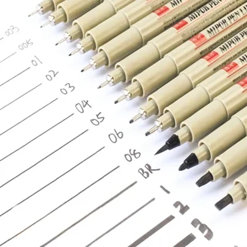 1 kpl Manga Tussit Kynät Neula Art Pen Pigment Liner Nopeasti kuivuva Vedenpitävä Luonnos Taide Piirustus Maalaus Sivellin Koulutarvikkeet