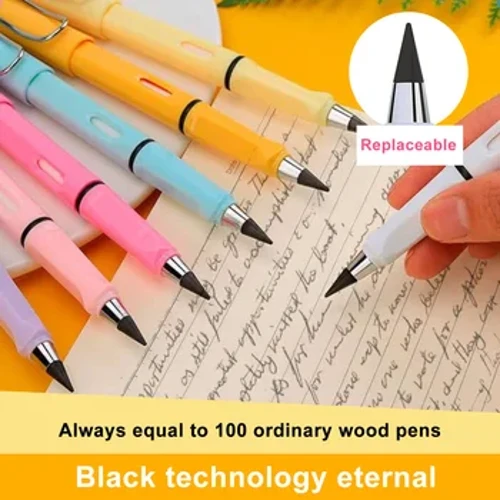 Teknologi Baru Pensil Abadi Tanpa Tinta Tak Berujung Pena Putih Pensil untuk Seni Sekolah Sketsa Alat Lukisan Anak-anak Perlengkapan Alat Tulis