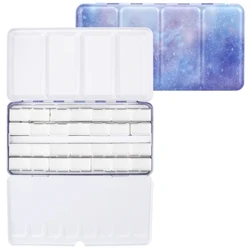 Paleta de aquarela vazia com 28 panelas completas vazias, lata de aquarela com paleta dobrável para pintura e desenho a ar plein