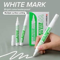 Weiße Markerstiftset 3 mm Ölig Wasserfester weißer Gelstift, DIY Graffiti Skizziermarker, Schreibwaren, Schreiben, Zeichnen, Schulbedarf