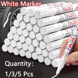 Oq markerli qalamlar to'plami 2,0 mm yog'li suv o'tkazmaydigan oq jel qalam DIY Graffiti eskiz marker kantselyariya buyumlari yozish maktab materiallari cho'tkasi