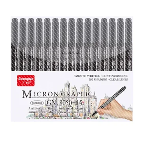 15 uchli qo'l yozuvi uchun chizilgan qalam Pigment layneri mikron qalam 005 01 02 03 04 05 08 1.0 cho'tkasi Fineliner eskiz uchun san'at markerlari