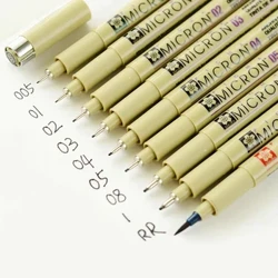 7/9 kpl Sakura Liner Pen Set Vedenpitävä Musta Fineline Micron Pen Design Sketch Piirustus Marker Artist Markers Koulutarvikkeet