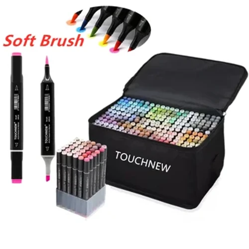 TOUCHNEW Sketchmarker Soft Pinsel Marker Pen Set Pinsel Marker Alkohol-baséiert Marker Comic Zeechnen Animatioun Konscht Ëmgeréits