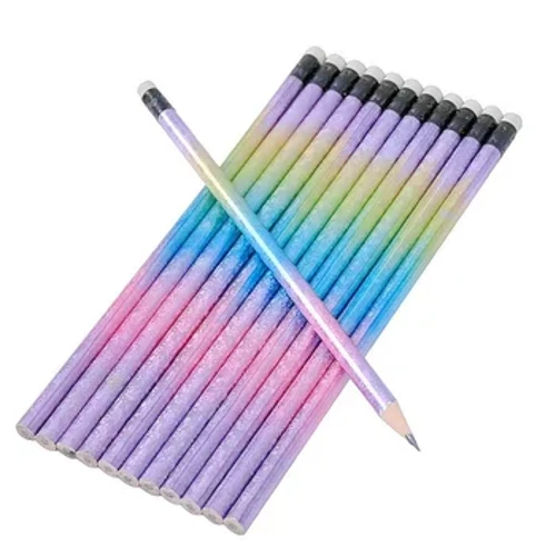 12 Chiếc Bầu Trời Đầy Sao Cầu Vồng Bút Chì HB gradient Dễ Thương Bút Chì Nhiều Màu Sắc Vẽ Bộ Bút Chì Dành Cho Trẻ Em Học Sinh Phác Thảo Đồ Dùng Học Tập