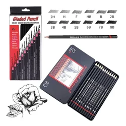 12 st Professionell Sketch Penns Set 6H-14B 12 ST Grafitpennor Måleritillbehör Konstskola Skrivtillbehör Brevpapper