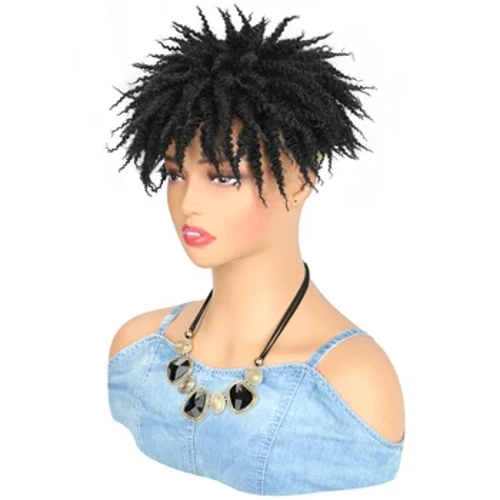 Parrucche sintetiche ricci afro crespi Topper per capelli Topper per riccio di mare Topper per riccio Clip per capelli in Topper per capelli per uomo e donna