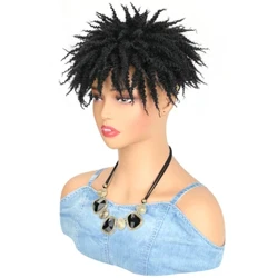 Sintētiskā Afro Kinky Curly Wigs Matu Tope Jūras Eži Matu Tope Hedgehog Topper Matu Spraude Matu Tope vīriešiem un sievietēm