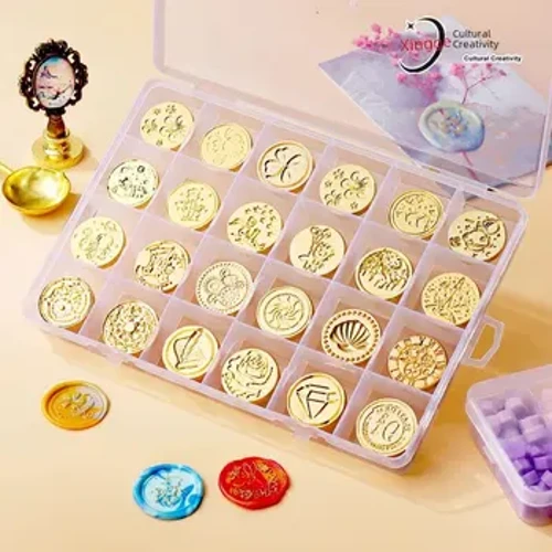 Universal Wax Seal Stamp Head Eco-friendly Zinc Alloy Lanu fa'asao Electroplated Vintage Creative Meaalofa Fa'ailoga Fa'ailoga Fa'apitoa
