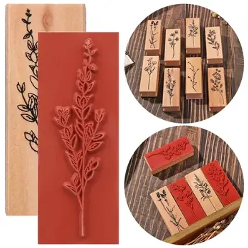 Hoa Gỗ Cỏ Series Tem Sáng Tạo Cao Su Vật Có Nguyên Tố Hải Cẩu Laptop Thiệp Chúc Mừng DIY Trang Trí Dụng Cụ Văn Phòng Phẩm Quà Tặng