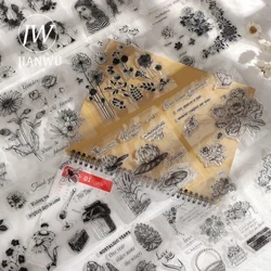 I-JIANWU Izimbali Ezingafihli Izitshalo Amantombazane E-Silicone Izitembu ze-DIY Journal Material Scrapbooking Ingemuva Lokuhlobisa Izimpawu Zokubhala