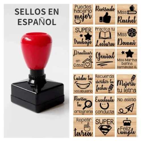 Sello de estímulo para niños, herramientas de enseñanza para profesores de español, regalo de motivación para estudiantes de guardería, sellos de recompensa de alabanza, autotinta, 1 unidad