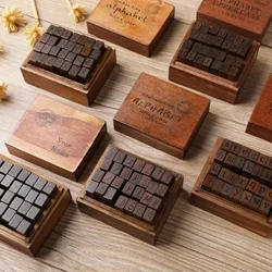 28ks Abecedních razítek Vintage dřevěné gumové razítko na dopisy Plánovač výroby pohlednic pro vlastní potřebu Scrapbooking Deníky Diář Ablum Handmade Craft